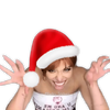 Excited Woman with Santa Hat