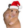 Hamster with Santa Hat Waving