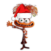 Cartoon Character with Santa Hat